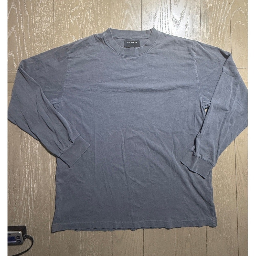 Richie Le Boxy Fit Long Sleeve Tee Grey Size M Streetwear Minimal